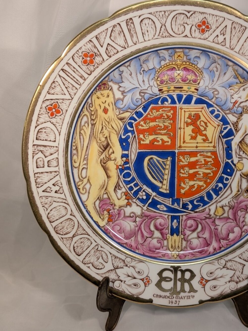 Vintage Paragon Edward VIII Coronation Plate 1936 Royal Coat of Arms Bone China - Picture 8 of 11